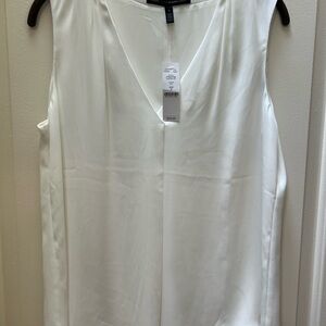 WHBM NWT White Sleeveless Blouse Size 6